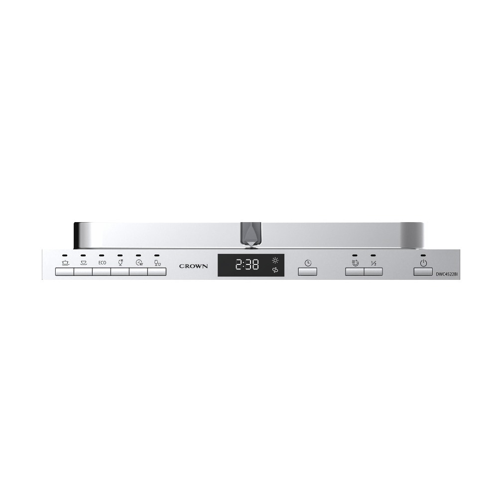 Masina de spalat vase incorporabila Slim Crown DWC4522BI, Start intarziat, Incarcare pe jumatate, Extra Dry, Control digital, Blocare acces copii, 10 seturi, 6 programe, Clasa E