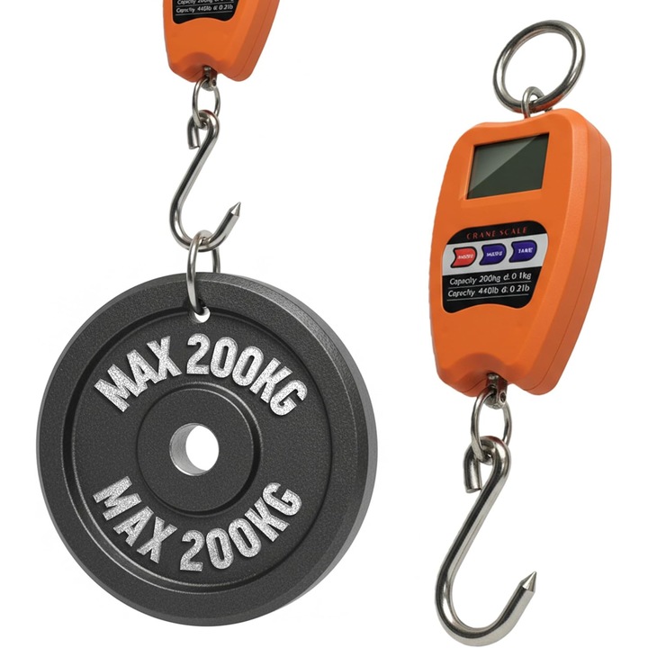 Cantar Digital Profesional 200 kg, Dinamometru Carlig