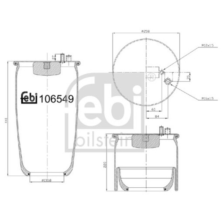 Légrugó Hátsó Híd 106549 Man Hocl/Lion S Intercity/Lion´S City/Tga/Tgm 1/Tgs 1/Tgx 1
