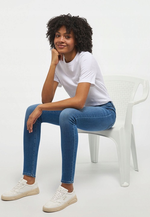 Női Blugi, Mustang, Jeans Shelby Skinny, Skinny Fit, Közepes Derék, 5 Zseb, Cipzár, Hosszú, Pamut, Kék, Kék