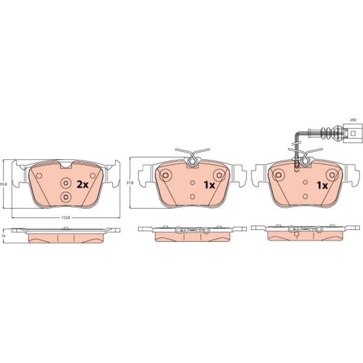 Комплект накладки за спирачки Gdb2593 Audi A3