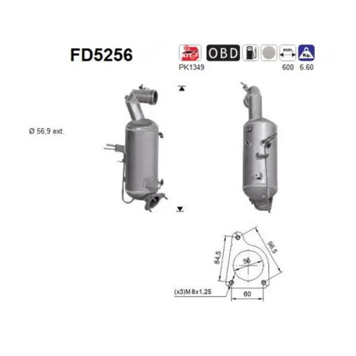 Részecskeszűrő Fd5256 Opel Zafira Tourer C Vauxhall Zafira Mk 3