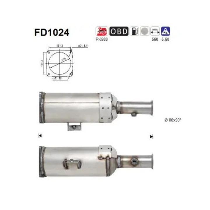 Részecskeszűrő Fd1024 Citroën C8/Jumpy 2 Fiat Scudo/Ulysse Lancia Phedra Peugeot 807