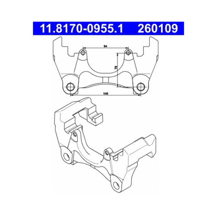 Поддръжка, Спирачен апарат 11.8170-0955.1 Vw California T5/Multivan T5/Transporter T5