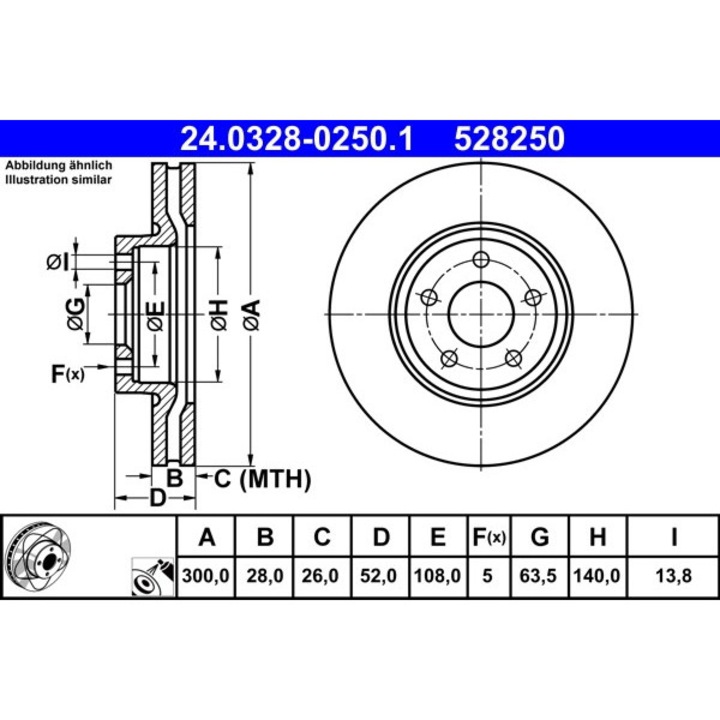 Комплект спирачни дискове 24.0328-0250.1 Ford Mondeo 4