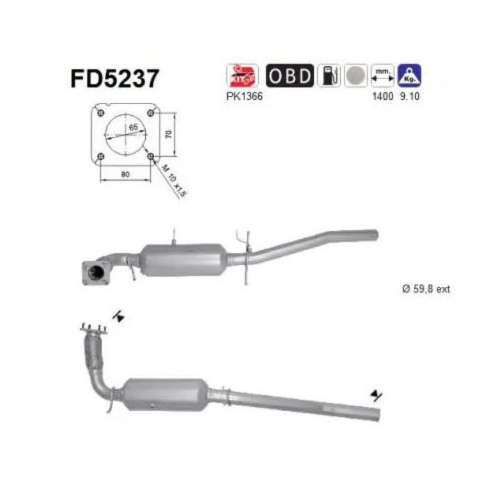 Részecskeszűrő Fd5237 Ford Transit/Transit Tourneo