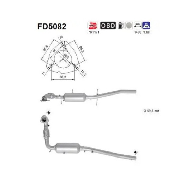 Részecskeszűrő Fd5082 Ford Tourneo Custom V362/Transit Custom V362/Transit V363