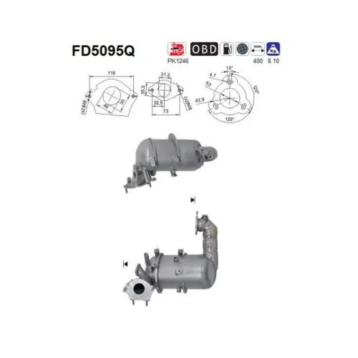 Részecskeszűrő Fd5095Q Mercedes-Benz Marco Polo/Vito/Vito Mixto Nissan 10-Trail/Qashqai 1