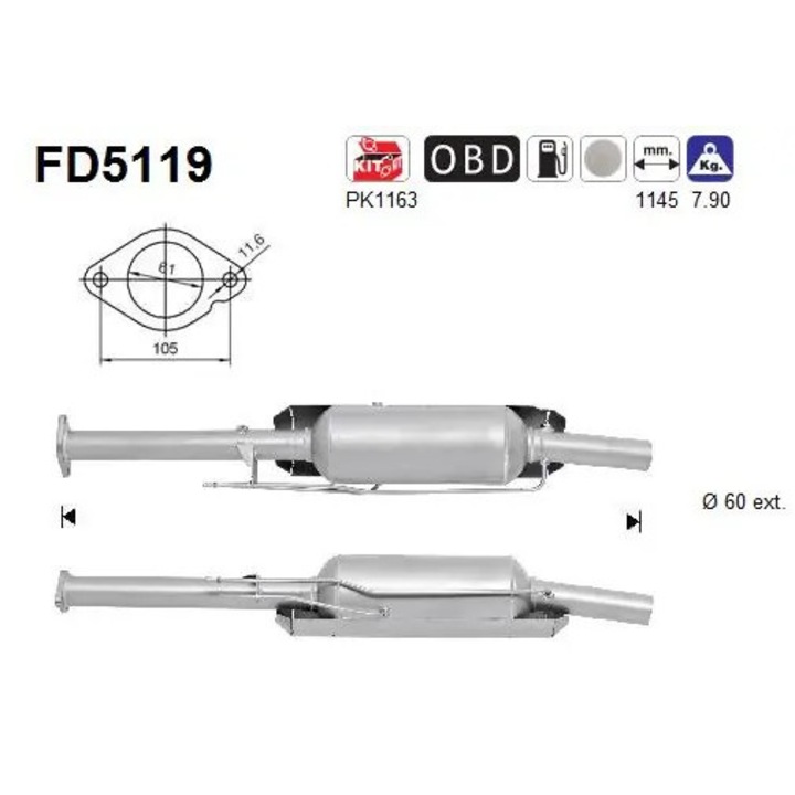 Részecskeszűrő Fd5119 Ford C-Max/C-Max 2/Focus 3
