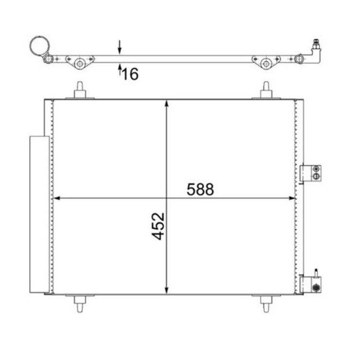 Radiátor Klíma Klímaberendezés Ac515000S Citroën C8/Jumpy 2 Fiat Ulysse Lancia Phedra Peugeot 807/Expert/Expert Tepee