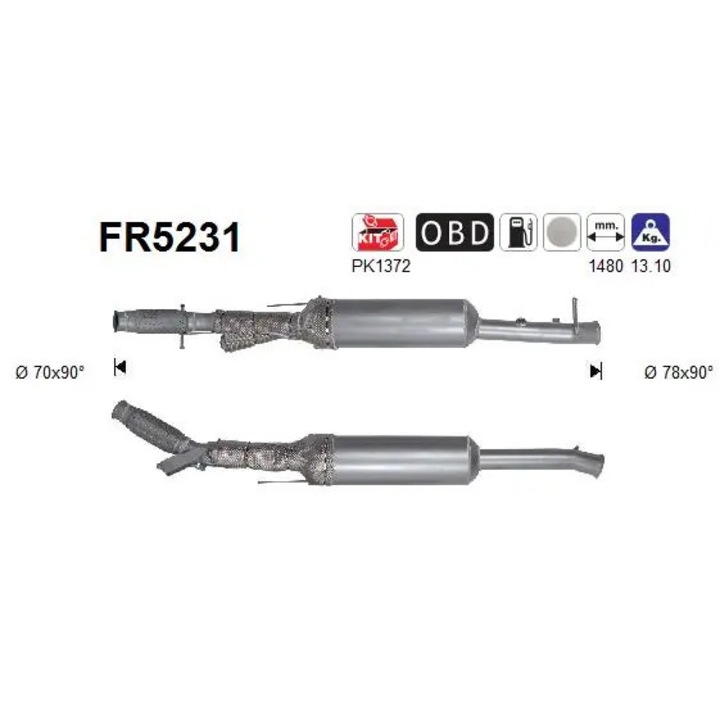 Részecskeszűrő Fr5231 Citroën C4 Picasso 2/C4 Spacetourer/Grand C4 Spacetourer