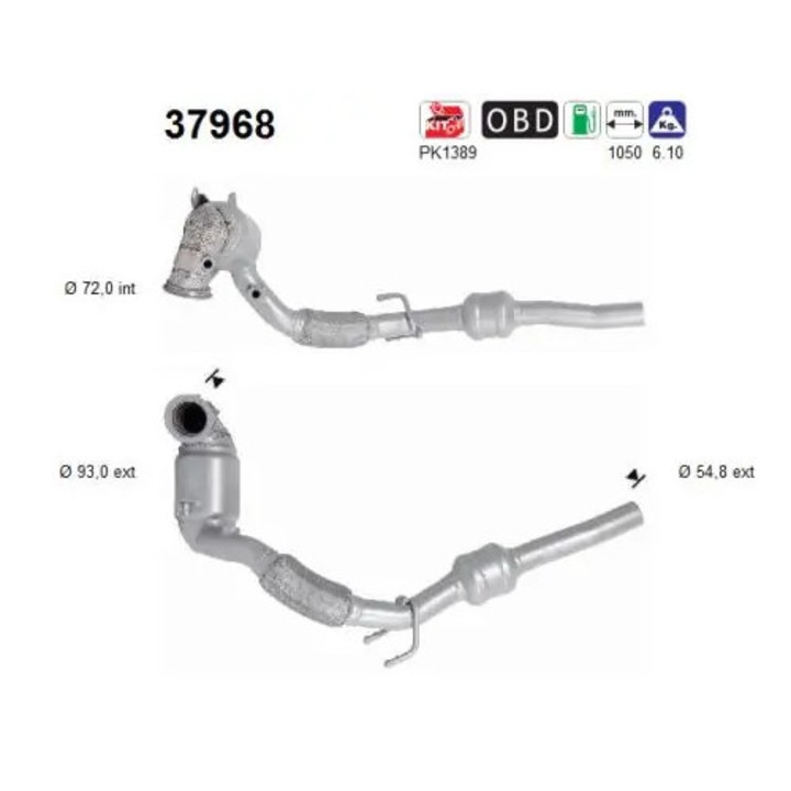 Katalizátor 37968 Audi Q2 Seat Ateca Skoda Karoq/Superb 3 Vw Passat B8/Taos