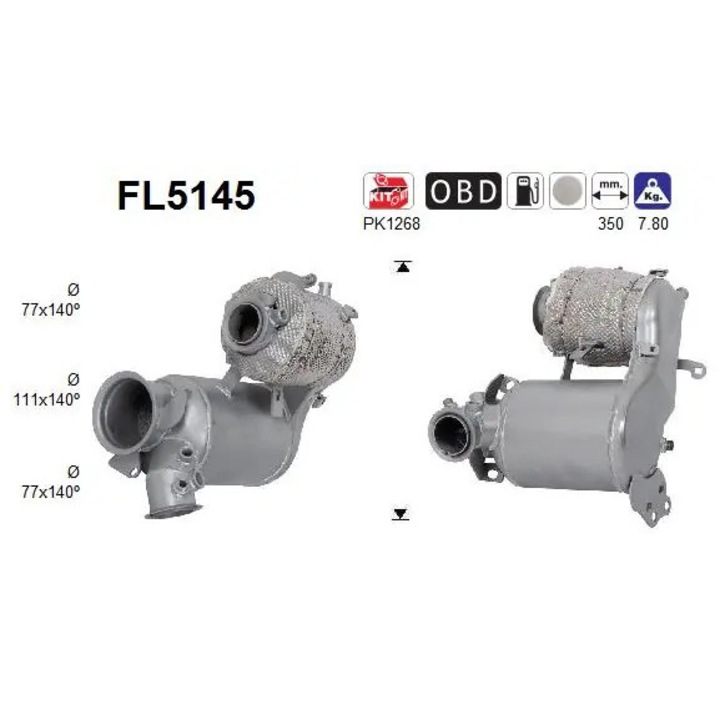 Részecskeszűrő Fl5145 Audi A3/Tt Seat Leon Skoda Octavia 3/Superb 3 Vw Golf 7/Golf Van 7