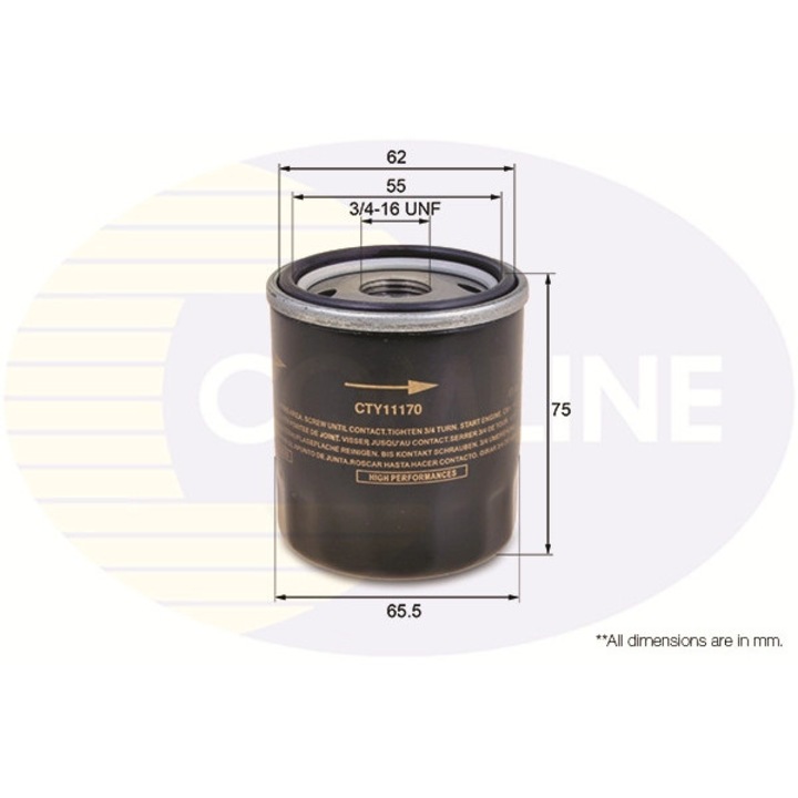 Filtru Ulei Cty11170 Citroën C1/C1 2 Daihatsu Charmant/Gran Max Lexus Es/Lbx/Lm/Nx 2/Rx/Ux Mazda 2 Peugeot 107/108