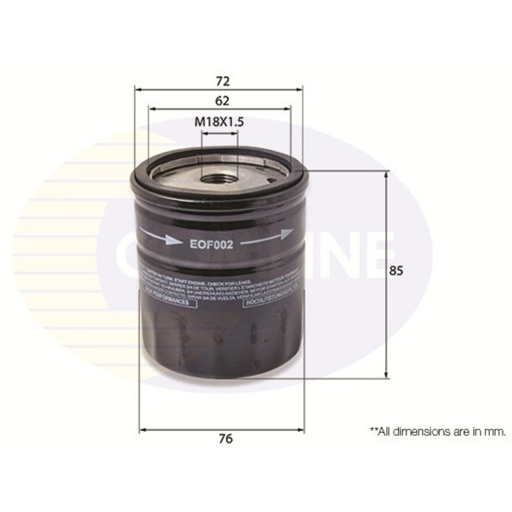 Filtru Ulei Eof002 Bedford Astra/Astramax Chevrolet Blazer S10/Celta/Corvette/Cruze/Lacetti/Lanos/Monte Carlo/Nubira