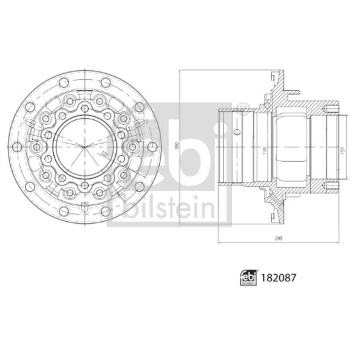 Hátsó tengelykerékagy 182087 Mercedes-Benz Actros/Actros Mp4 / Mp5/Antos/Arocs/Atego/Atego 2/Axor/Axor 2