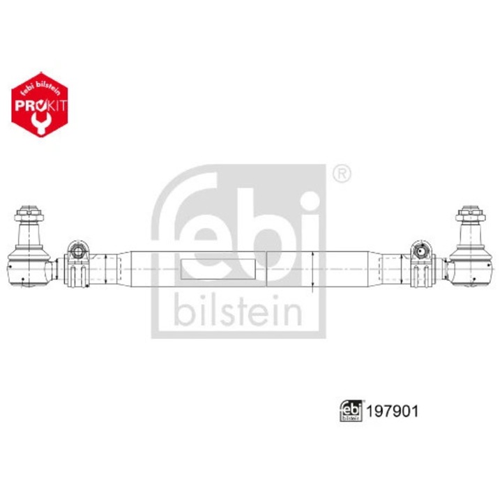 Kormányösszekötő rúd, első tengely, 197901 Scania 3 - Series/G 1/G 2/L/P 1/P 2/R 1/R 2/S/T