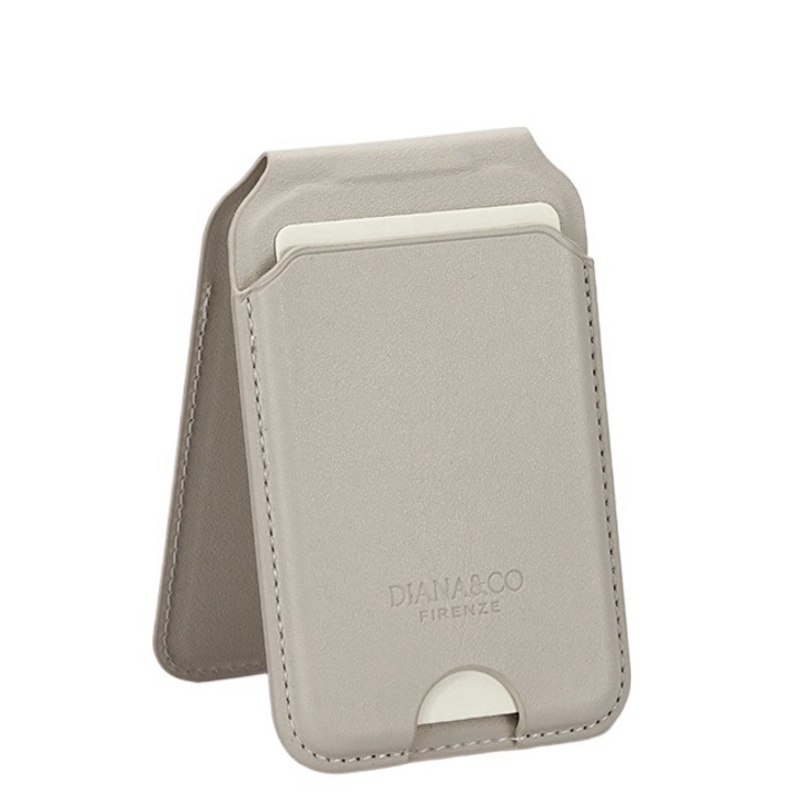 Port card cu blocare RFID, Suport ajustabil si Oglinda, Bej, 10x6.5x1