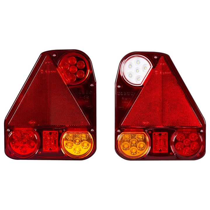 Lampi spate LED, HORPOL, 206.5x174mm, 12-24V, 6 functii, IP55 rezistent praf, accesorii montaj incluse, eficienta LED, universal