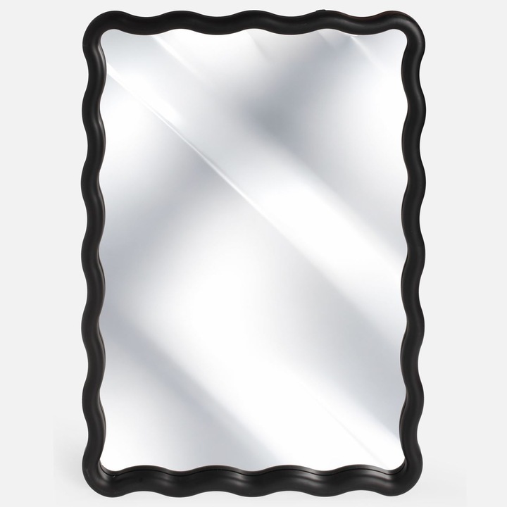 Oglinda de Perete cu Rama Neagra Ondulata 43x61cm