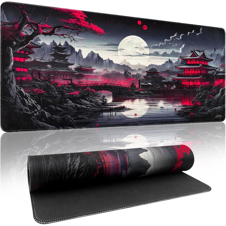 Mousepad Gaming XXL Zindoo 900x400 mm - Anime Negru, Suprafata Rapida