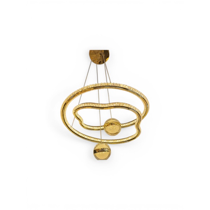 Lustra LED suspendata Dream Makers, reglabila, lumina rece/calda/neutra, auriu, 48cm