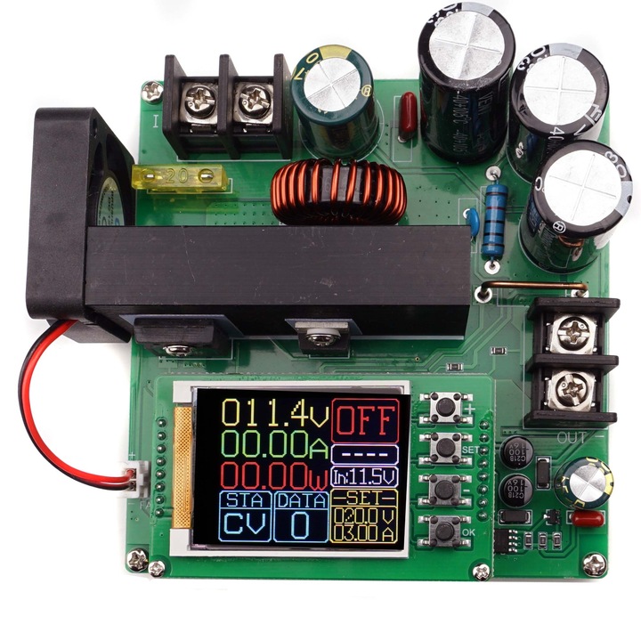 Convertor de tensiune 15A 900W Elektroweb, intrare 8-60V, iesire 10-120V, LCD, dimensiuni 48x100x110mm