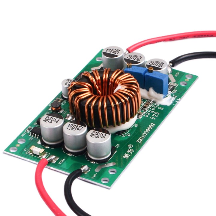 DC-DC повишаващ преобразувател на напрежение от 10-60V към 12-60V, 10A, 600W
