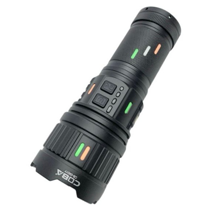 Мощен LED професионален фенер COBA CB-G401Y с телескопичен зуум, 300w, 3000м обхват