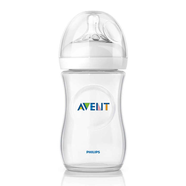 Шише за хранене Philips Avent Natural 231811262 8865-44, Антиколик система, 1m+, 260 мл, Прозрачен