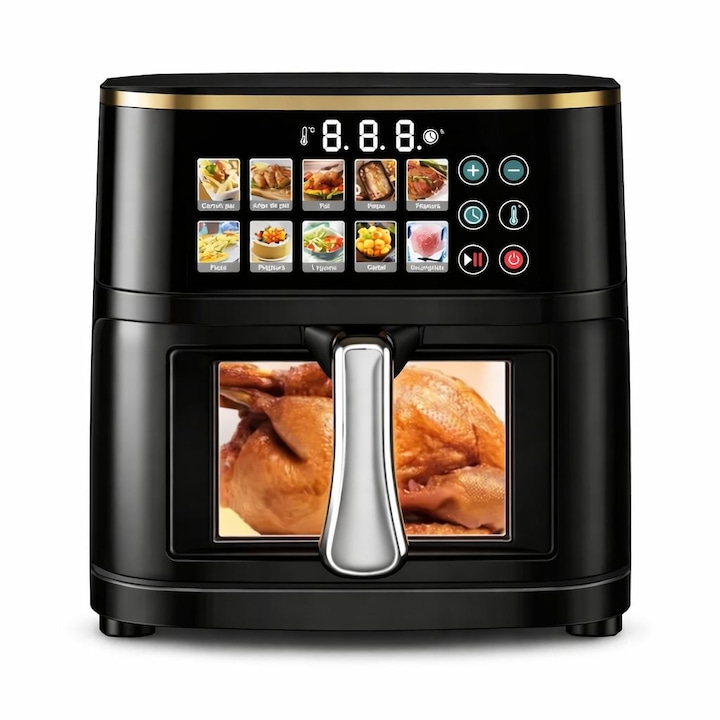 Friteuza cu aer cald PRIMO Primo Digital 12L 1800W inox/negru, 12 functii preprogramate