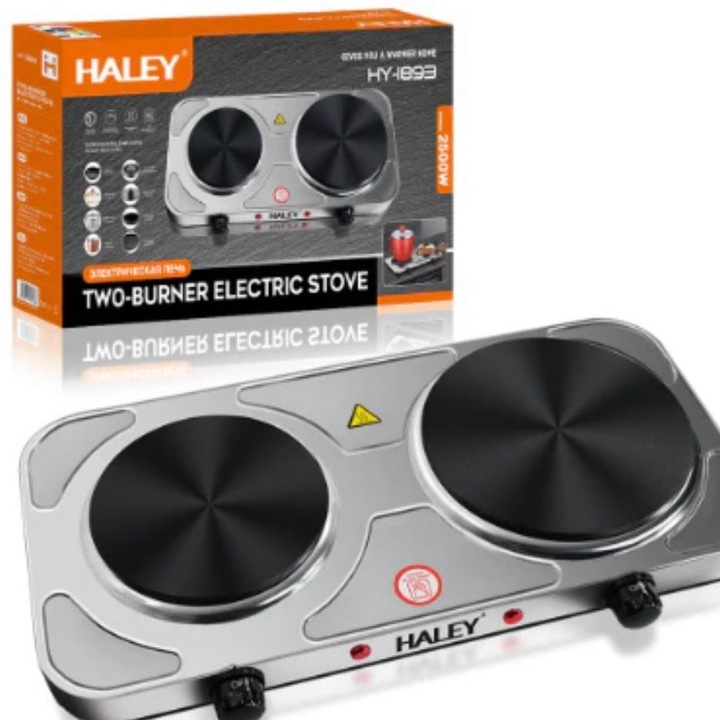 Plita electrica dubla, 2 zone de gatit, control independent temperatura, design din inox, compact