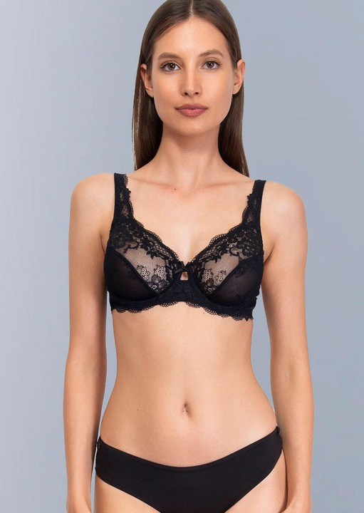 Мек сутиен с банели, черен, Черен