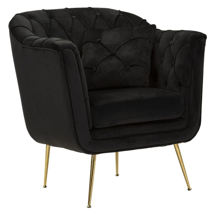 Mauro Ferretti Budapest fekete fotel párnával, 88x83x91cm