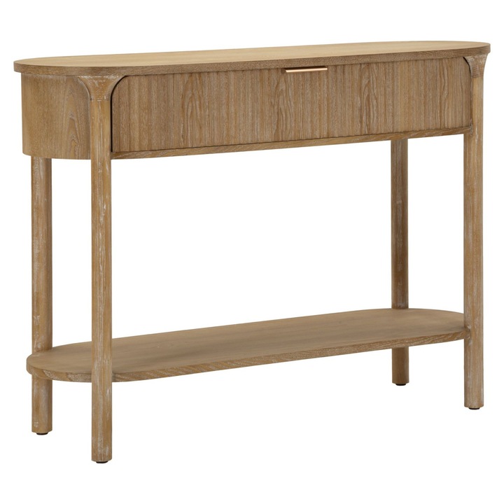 Consola Mauro Ferretti, design contemporan, finisaj lemn natural, 110x40x80cm