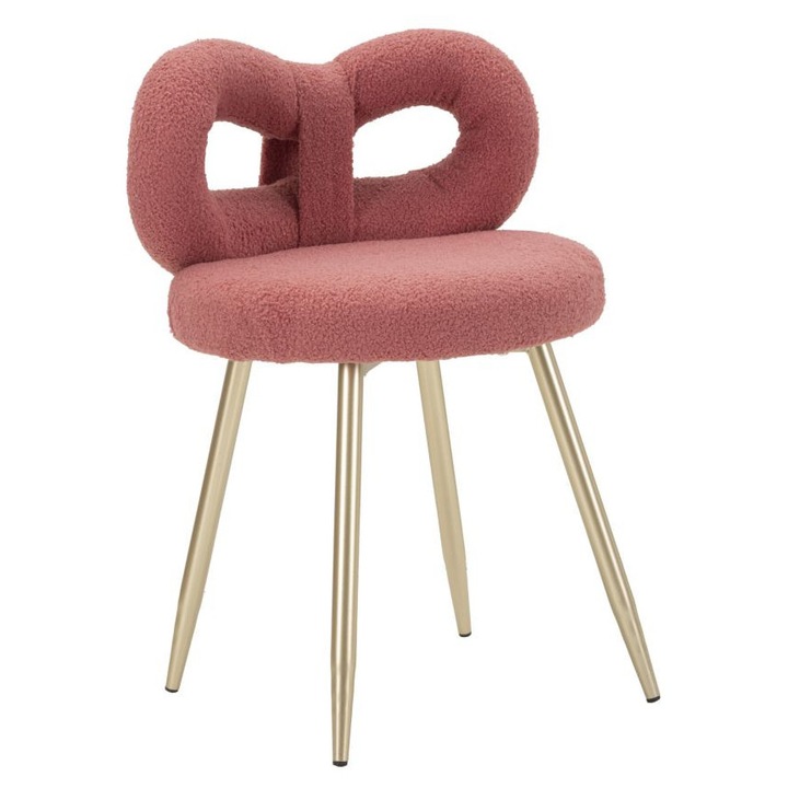 Мини стол Ilary, Mauro Ferretti, розов, 40x67см, височина на седалката 46см, златни крака