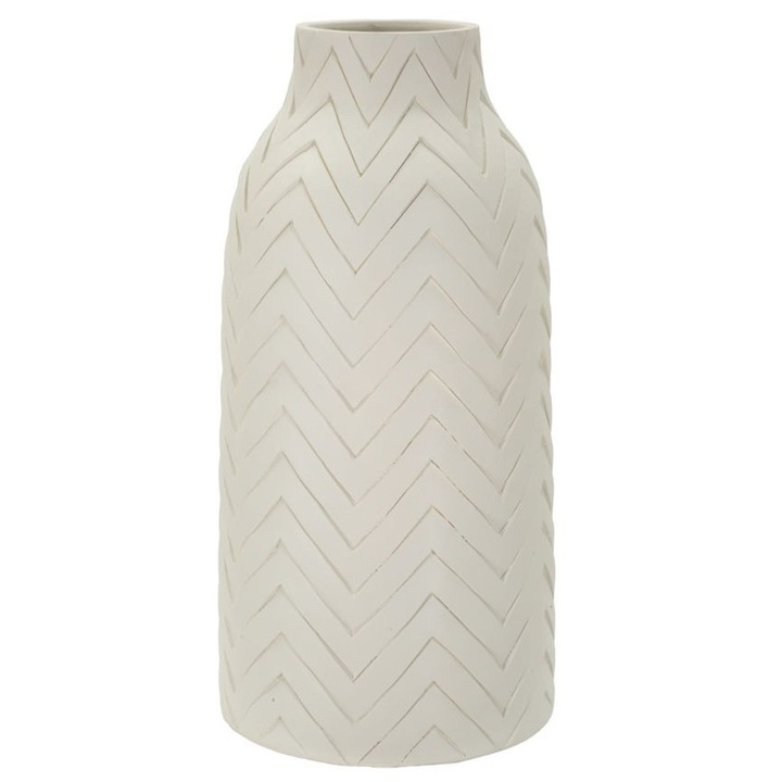 Vaza decorativa Mauro Ferretti, 29x60cm, texturi reliefate, forma moale, culoare calda