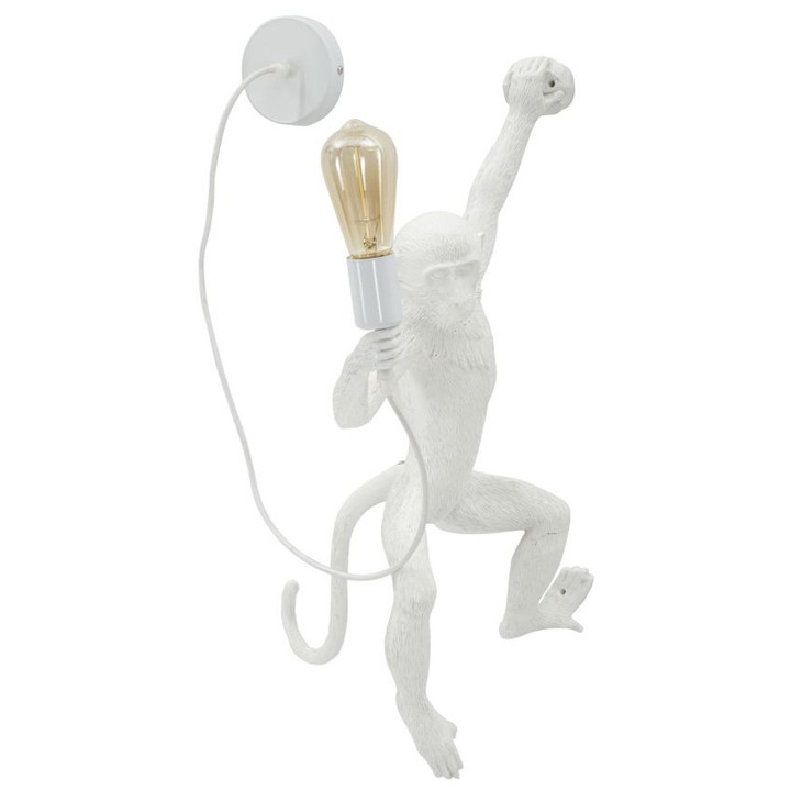 Аплика Мауро Ферети, бяла маймуна, 32x32x64 см