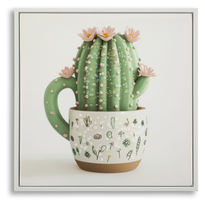 Tablou cu cactus, Mauro Ferretti, 40x2,8x40cm, verde