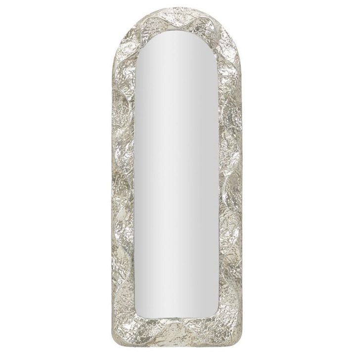Oglinda verticala Mauro Ferretti, model Argelux, cadru argintiu, dimensiuni 39x135cm