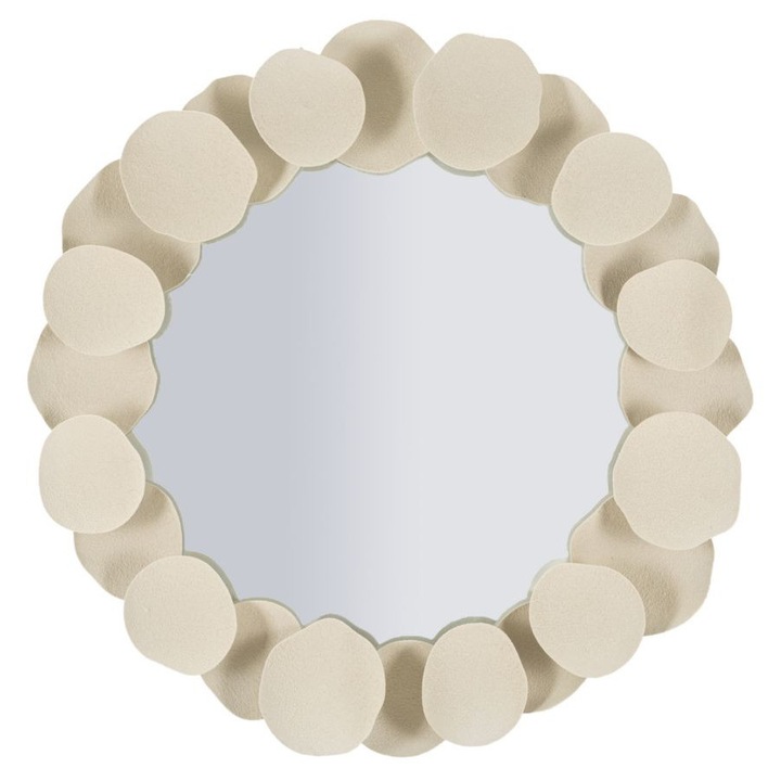 Oglinda decorativa Mauro Ferretti, model Dune, forma rotunda, dimensiuni 85x7,5x85cm, culoare naturala