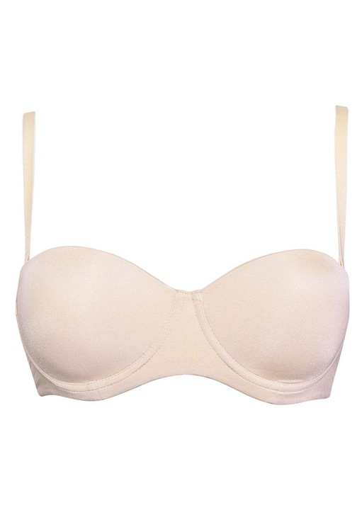 Sutien Bardot, Sielei, 80B, microfibră delicată, bej