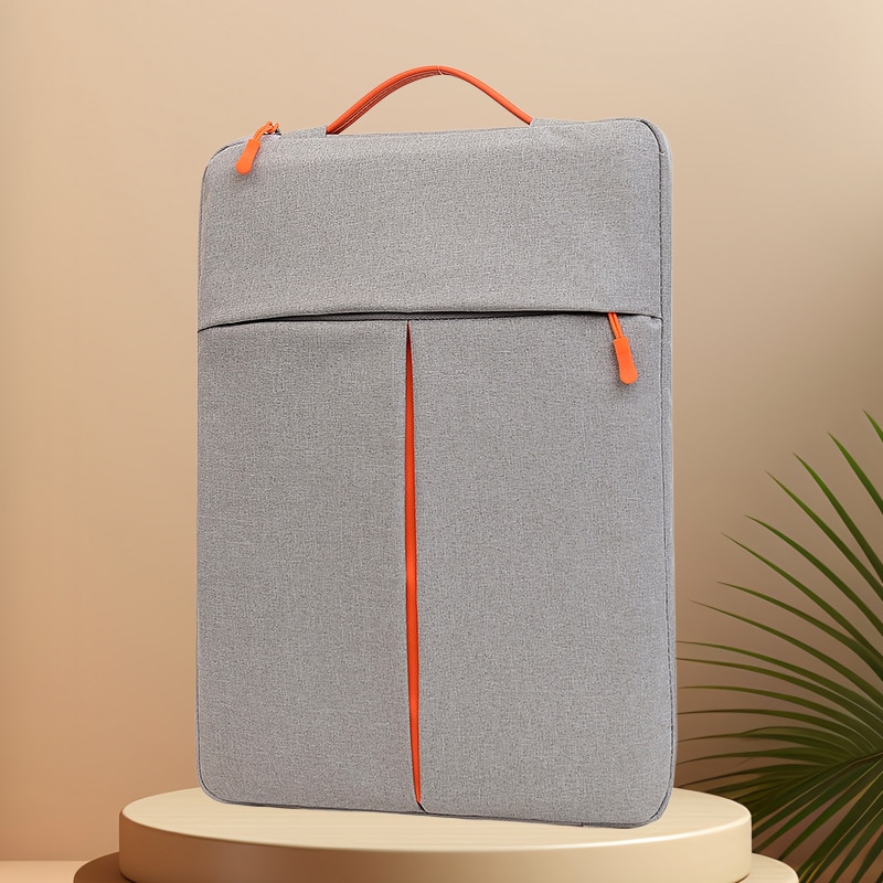 Geanta pentru laptop de 15 inch, cu design ergonomic, impermeabila si rezistenta la abraziune, design elegant, 27 x 3 x 38 cm, portabila, gri