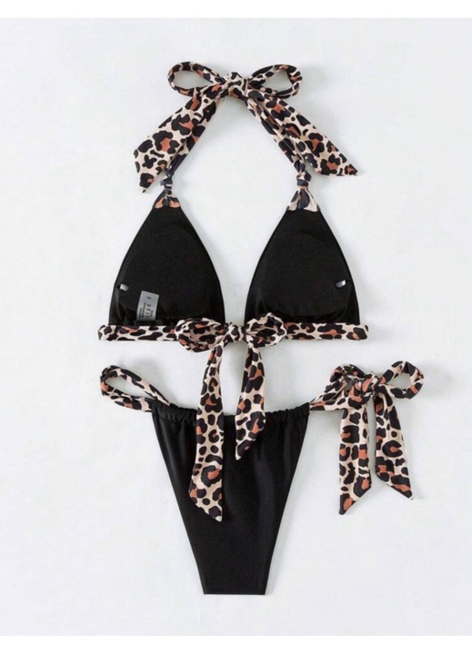 Női kétrészes fürdőruha, fekete, L-es méret