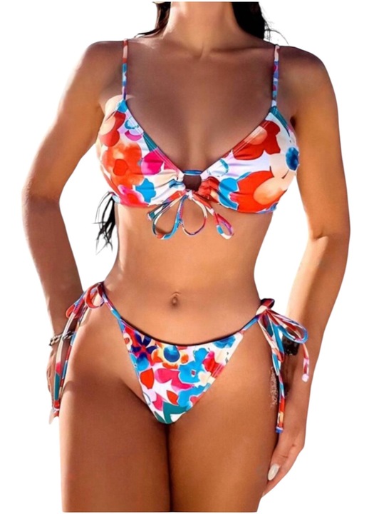 Дамски бански костюм от две части, многоцветен, S INTL
