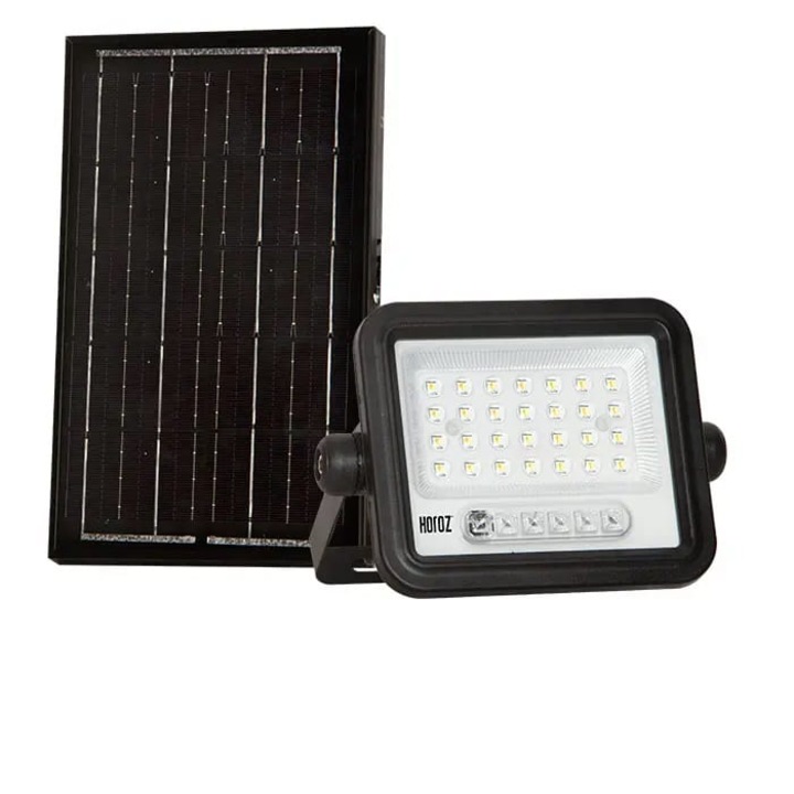 Proiector solar 50W, Horoz, 6400K, IP65, negru