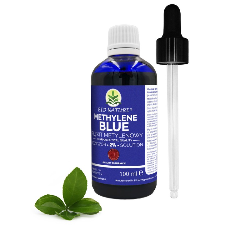 Metilénkék oldat 2%, Bio Nature, 100ml, külsőleges használatra, fertőzések kezelésére, fertőtlenítésre