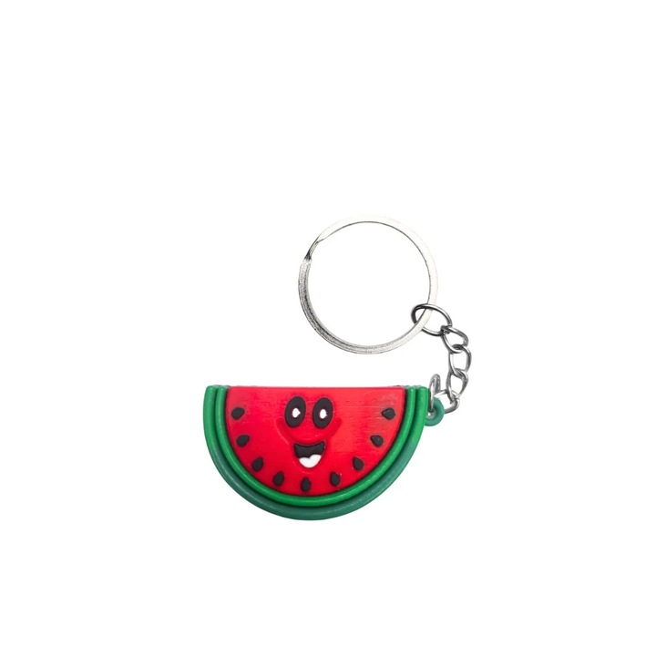 Vicces kulcstartó Dactylion Mely, görögdinnye mintás, többszínű, műanyag