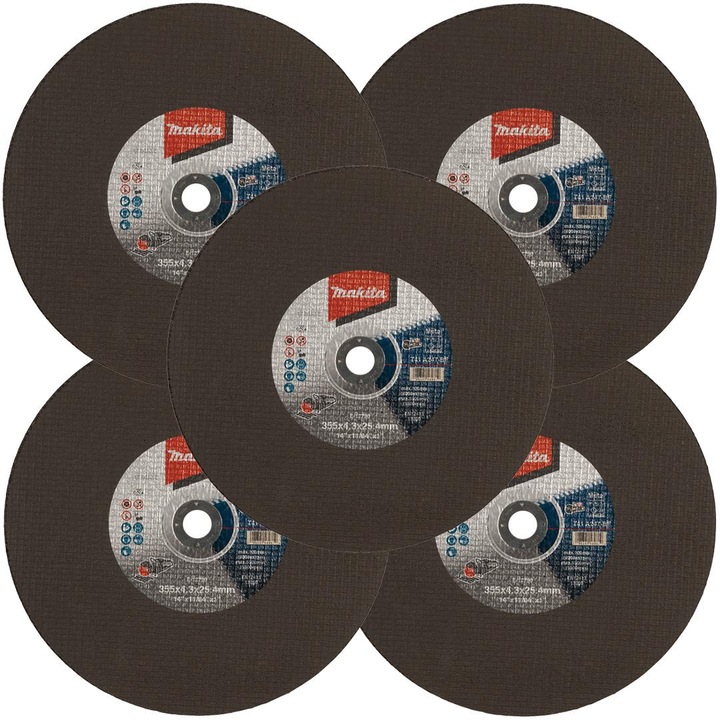 Set 5 discuri taiere metal 355x4,3x25,4mm Makita