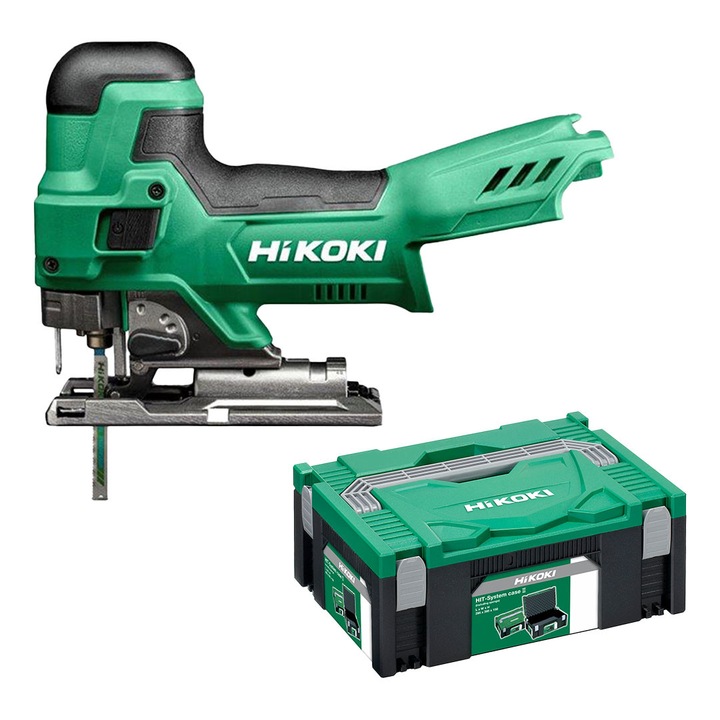 Fierastrau electric HiKOKI CJ18DB W2Z 18V, 135mm, fara acumulator, cu valiza, sistem de schimbare rapida a briceagului, iluminare LED